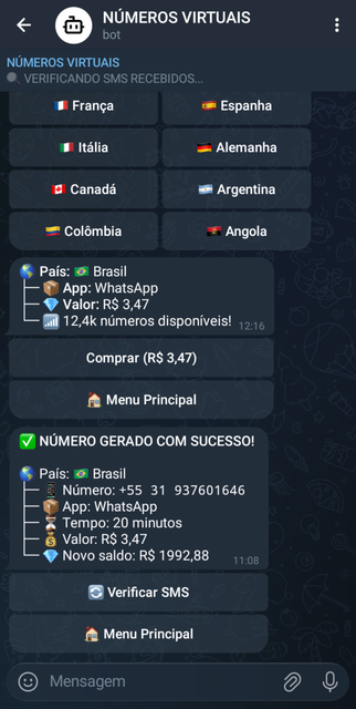 Captura de tela demonstrando: Receba o Código